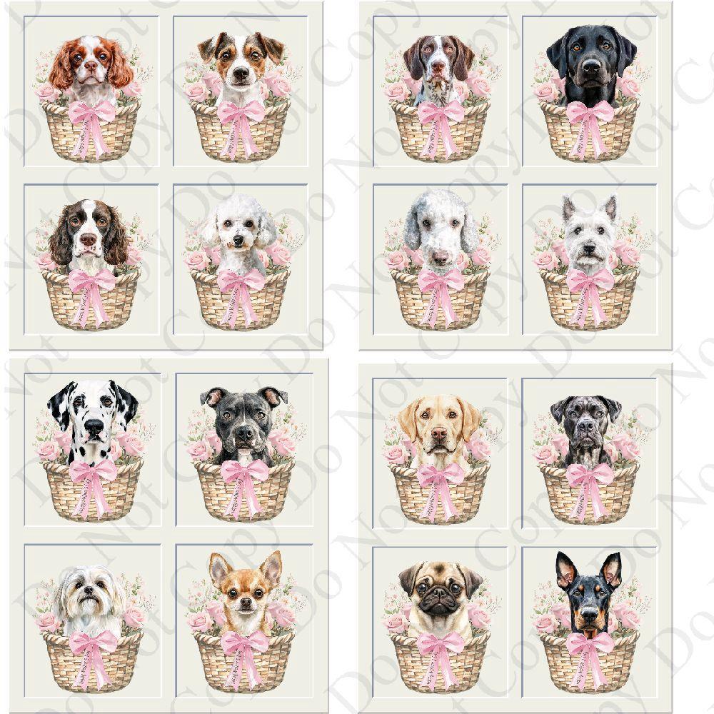 Tote bag mothers day dog in basket 47 to choose from  - canvas