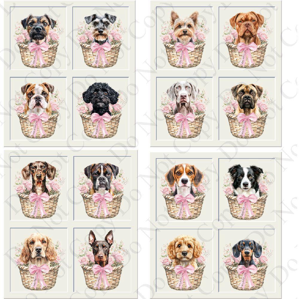 Tote bag mothers day dog in basket 47 to choose from  - canvas