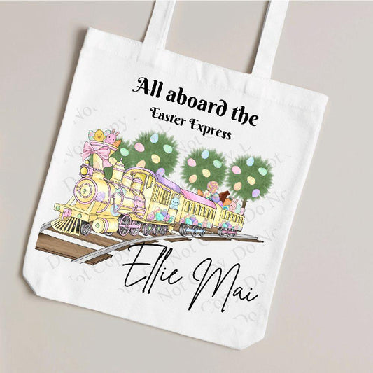 Tote bag Easter bag, Easter egg hunt, Easter Express without background personalised - canvas