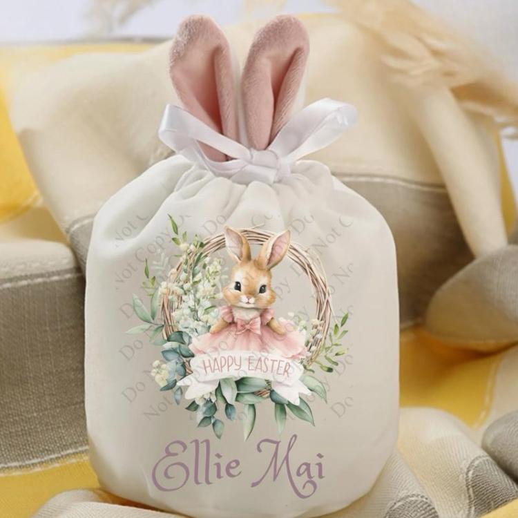 White Easter velvet customised pouch