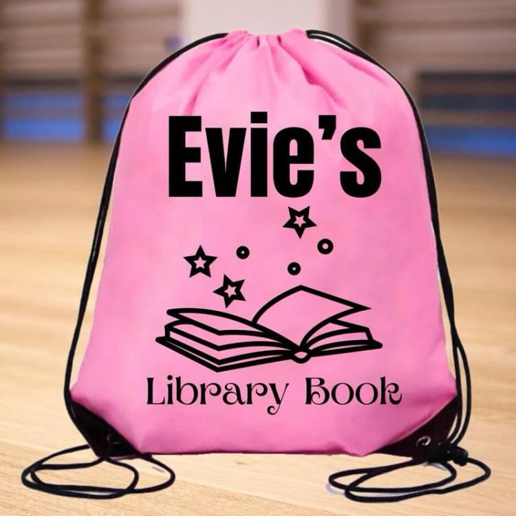 drawstring book bag personalised other colours also available